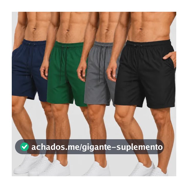 Kit 4 Bermudas Masculinas Bolsos Funcionais Treino Academia