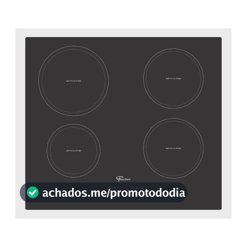 Cooktop De Indução Fischer 4 Bocas Vitrocerâmica Com Touch Screen 220v Preto