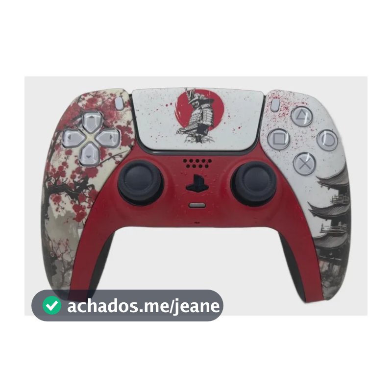 Controle Dualsense Ps5 Personalizado Samurai Game Up Branco
