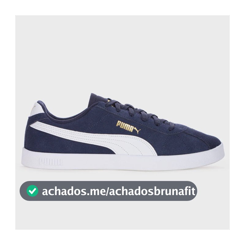 Tênis Puma Club Ii Escuro E Conforto Caminhada Macio Azul Azul 42 Br