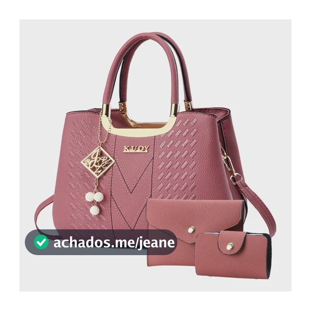 Kit Bolsa Tiracolo E Carteira Matelassê Feminina Rosa