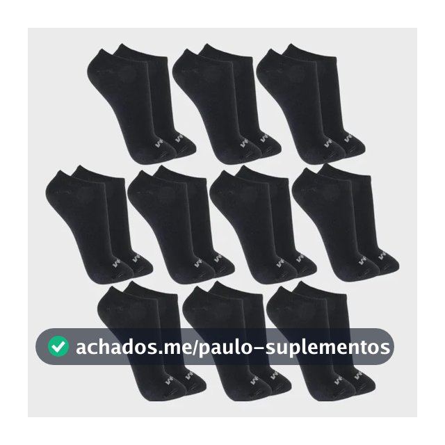 Kit 10 Pares Meias Mash Invisível Esportiva Algodão Original