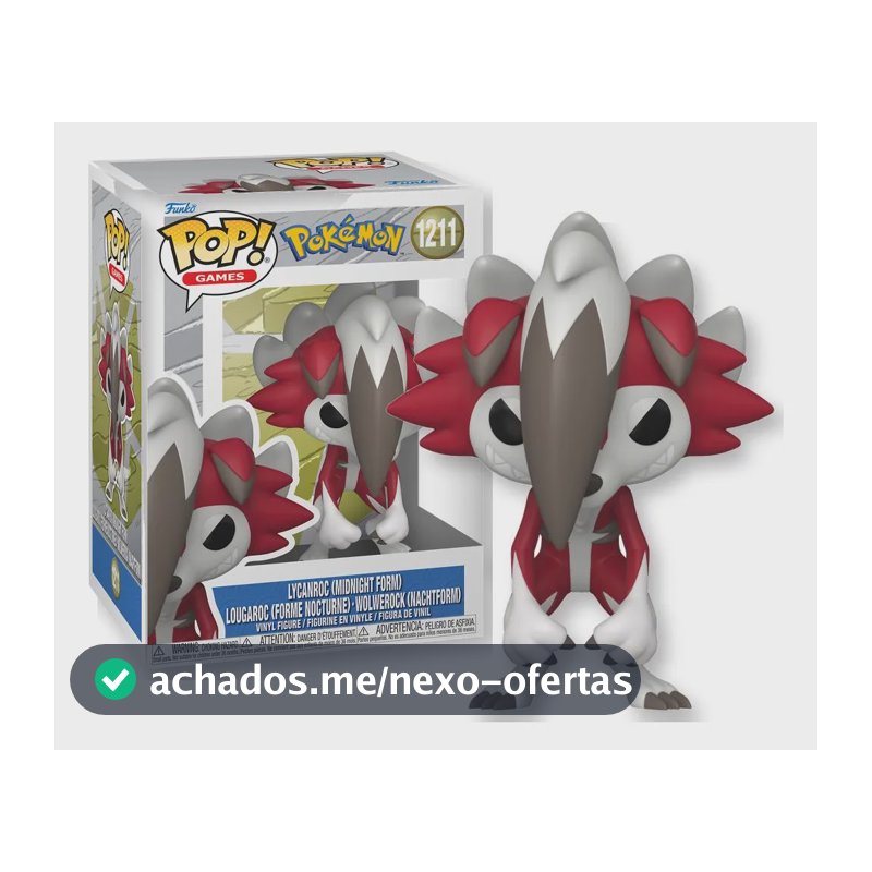 Boneco Funko Pop! Pokemon Lycanroc (forma Noturna)