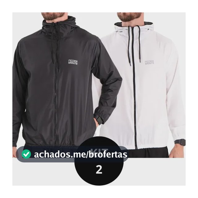 Kit 2 Jaquetas Corta Vento Impermeável Liso Unissex