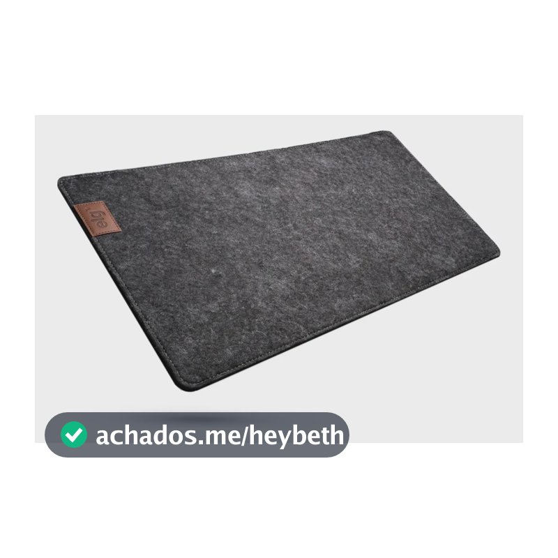 Mousepad Deskmat Gamer XL 900x400mm ELG Feltro e Silicone Base Antiderrapante Borda Costurada Sweatproof Porta-copo Cinza Escuro MPEXL-DG
