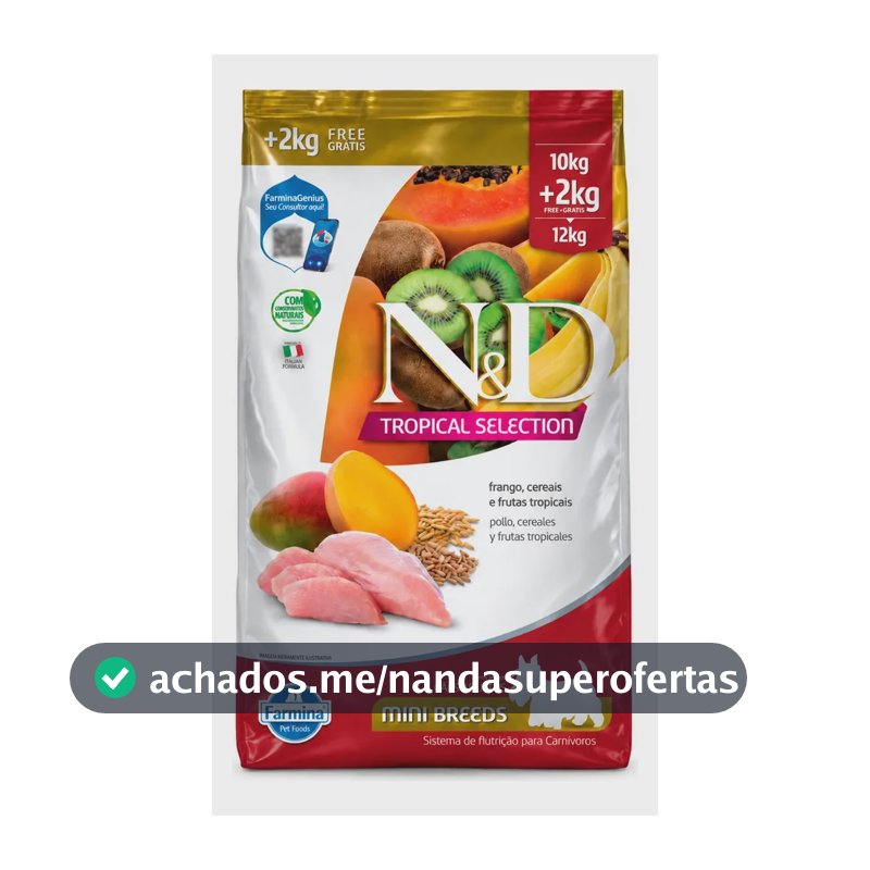 Ração N&d Frango Adult Mini Tropical Selection 12kg