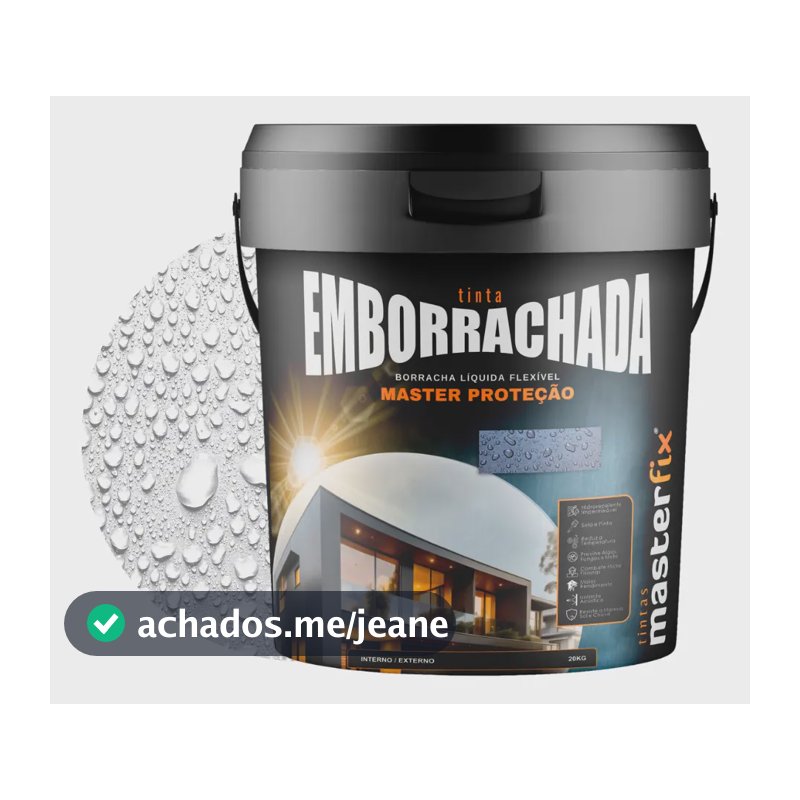 Tinta Emborrachada Masterfix 4kg Impermeável Flexível Acabamento Fosco Cor Branco 3.6 L