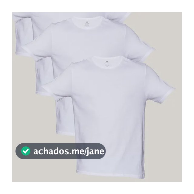 Kit 5 Camisetas Básicas Masculinas Algodão Branca Hering  Branco P Liso