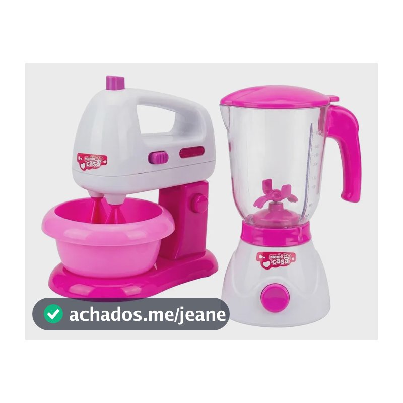 Mini Cozinha Infantil Liquidificador E Batedeira Casinha Rosa