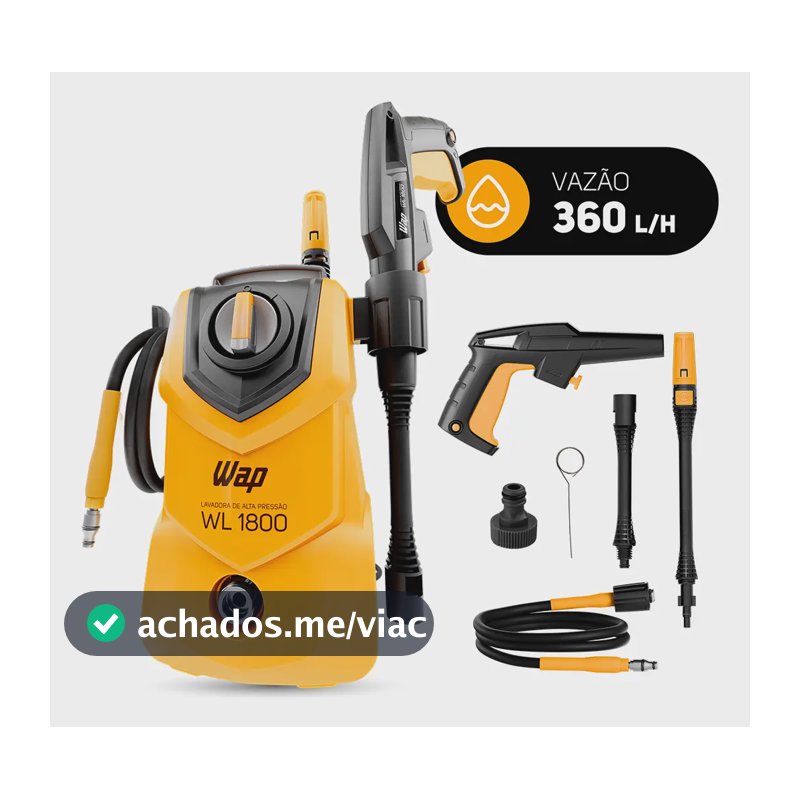 Lavadora de Alta Pressão Compacta WAP WL 1800 1400W 1500PSI 360L/h 220V