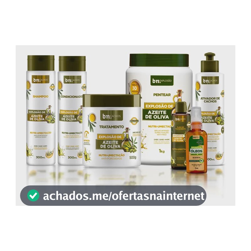 Kit Linha Completa Explosão de Azeite de Oliva | bn.Cachos (7 itens)