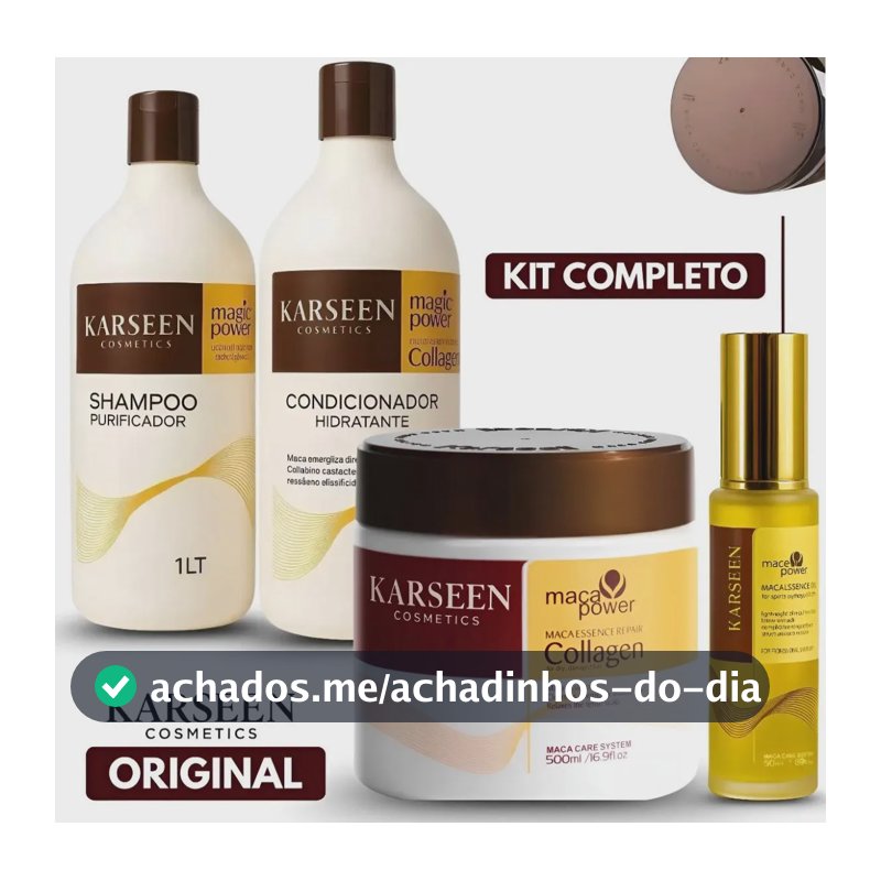 Kit Karseen Collagen Máscara + Shampoo + Condicionador +óleo
