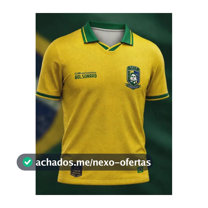 Camisa Polo Masculina Amarela Brasil Patriota Bolsonaro 2026 Amarelo Clube Bolsonaro Brasil Patriota M
