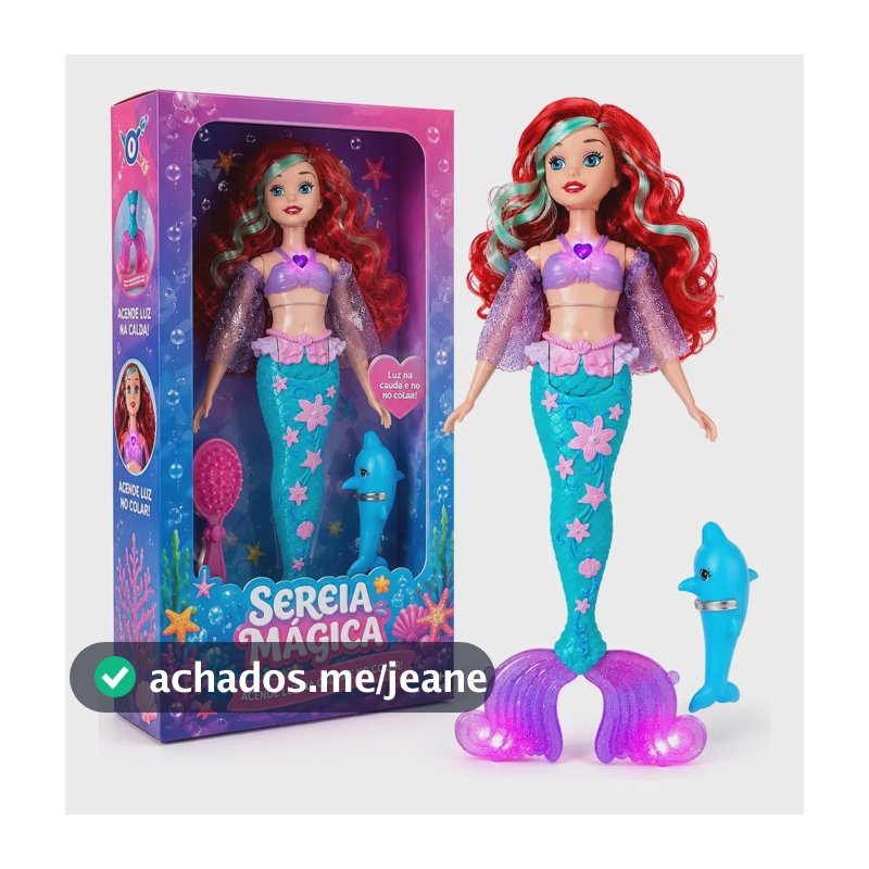 Boneca Sereia Musical Princesa Canta Brinquedo Menina