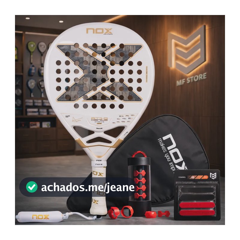 Raquete Padel Nox At10 Genius 12k Alum Xtrem 2026 Tapia Branco/dourado