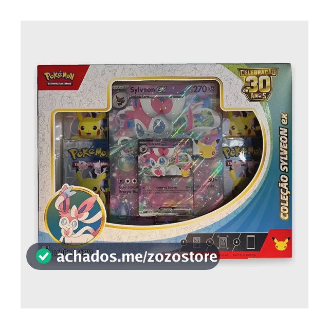 Box Pokémon Sylveon Ex Celebração 30 Anos 4 Boosters Copag Coleção Sylveon Ex Celebração De 30 Anos Português