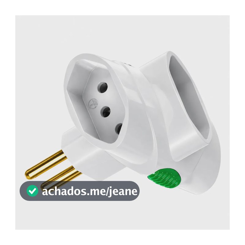 Benjamin Adaptador Para Tomada Pino T 3 Saídas Tripolar 3 Pinos 10a 2p+t 250v Bivolt
