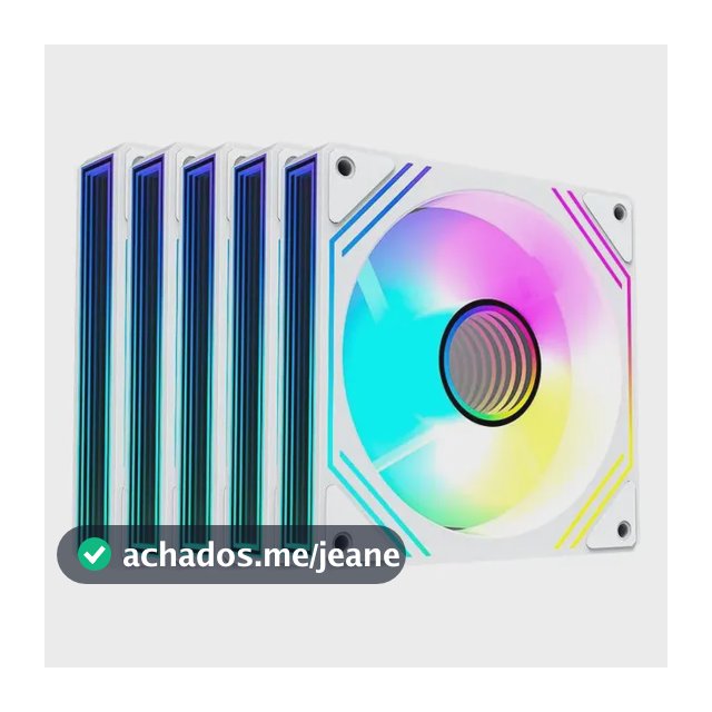 Kit Ventoinhas Acegeek Neon, Argb, 5x120mm, Branco