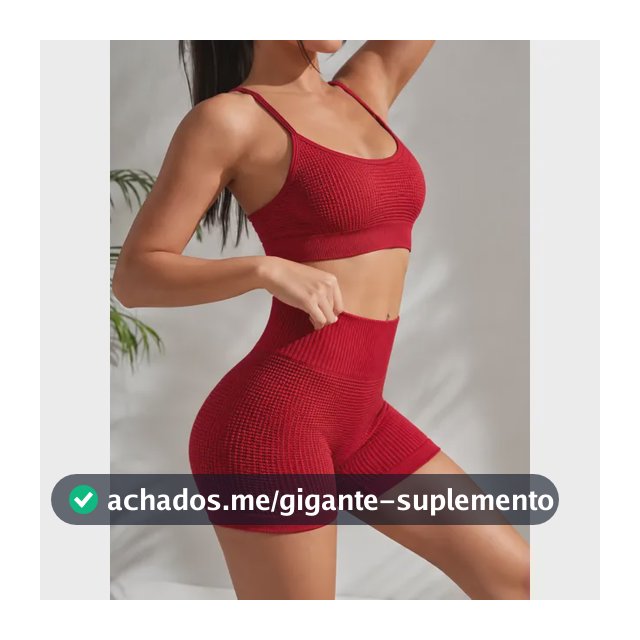 Conjunto Feminino Academia Top E Shorts Poliamida Demillus Carmim Microfibra De Poliamida Sem Costura Veste P E M Toque Gelado , Secagem Rápida