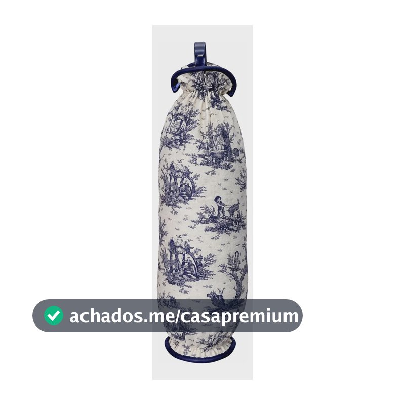 Puxa Saco Organizador De Sacolinhas Cozinha Toile De Jouy Azul-marinho Toile De Jouy