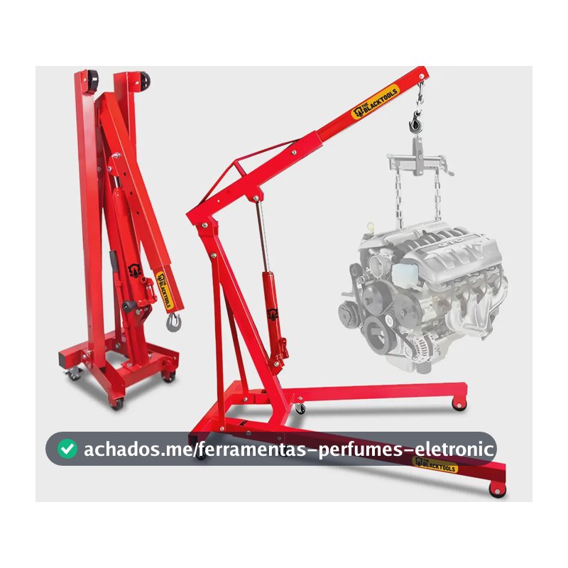 Guincho Hidráulico Tipo Girafa 1 Tonelada Com Prolongador Vermelho