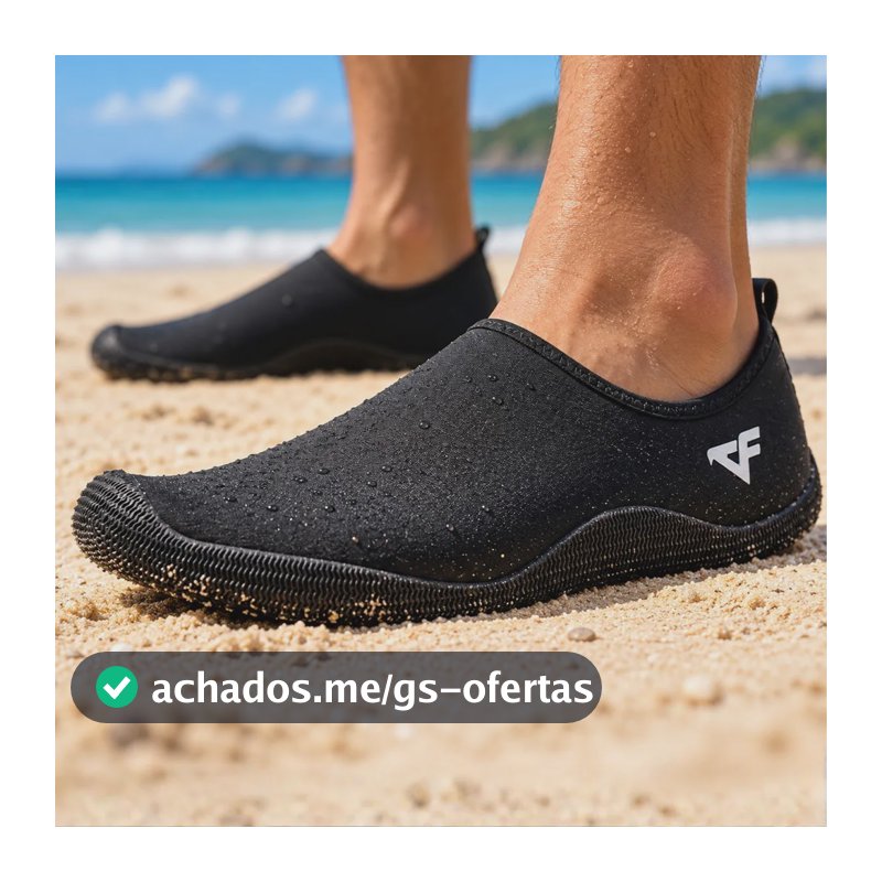 Sapatilha Aquática Pescaria Leve Confortável Tenis Hibrido Preto 40