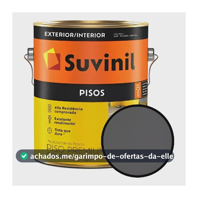 Tinta Acrílica Suvinil Premium Para Piso 3,6l Cores Basicas Cinza-escuro Fosco