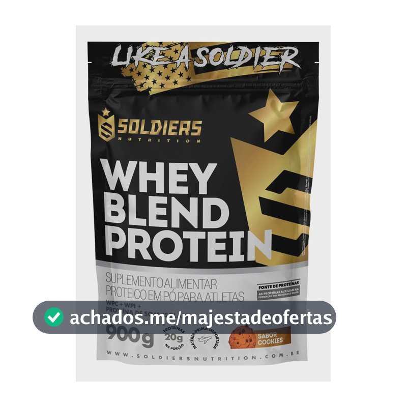 Whey Blend Protein Concentrado e Isolado 900g Sabor Cookies Soldiers Nutrition