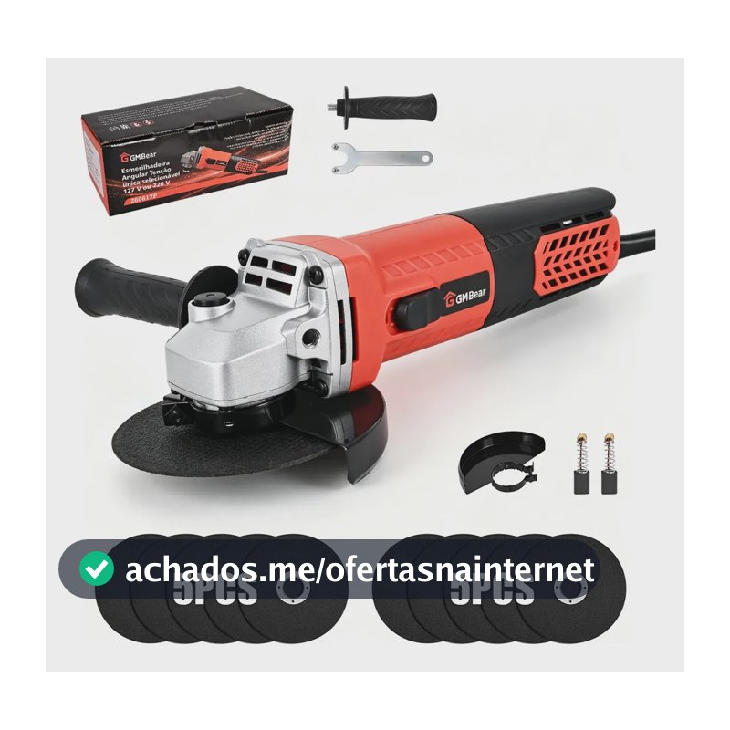 Esmerilhadeira Lixadeira Angular, Esmerilhadeira Angular Corte E Desbaste 115mm 750w, Esmerilhadeira Angular Professional 11000 RPM