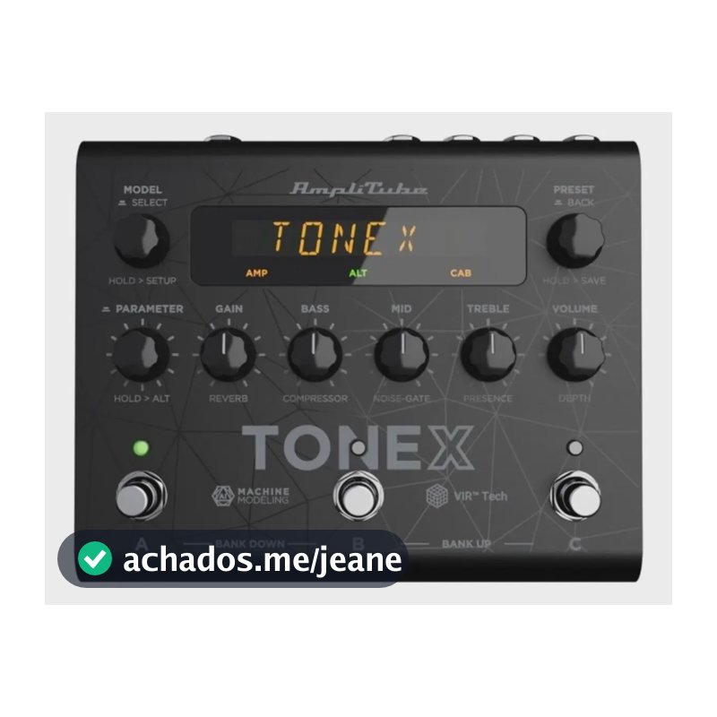Pedal De Efeito Digital Amplitube Tonex Preto Para Guitarra Elétrica