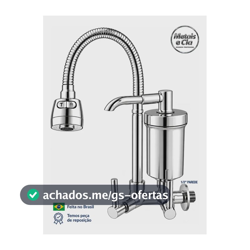 Torneira Com Filtro Gourmet Flexível Filtro Cozinha Parede Bica Com Filtro Cromado Purificador De Agua