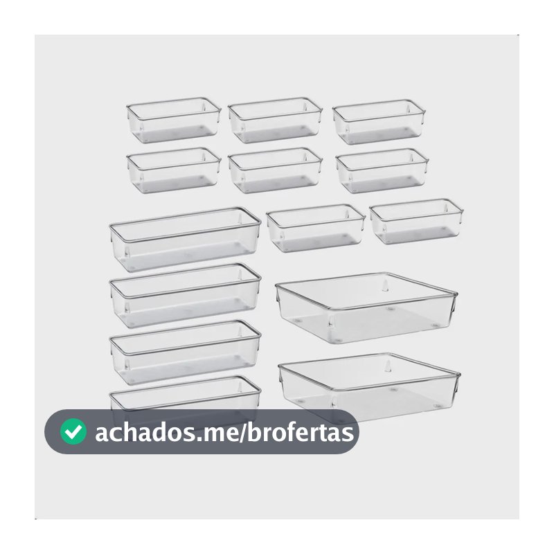 Kit Organizadores Com 14 Multiuso Gavetas Empilhavel