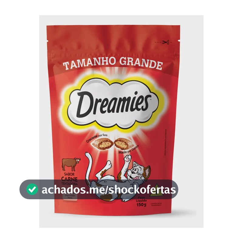 Petisco Dreamies para Gatos Adultos Sabor Carne Tentadora 150g