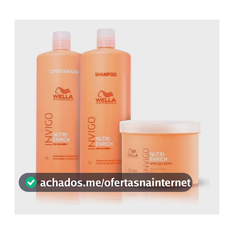 Kit Wella Invigo Nutri Enrich Sh 1lt + Cond 1lt + M 500g