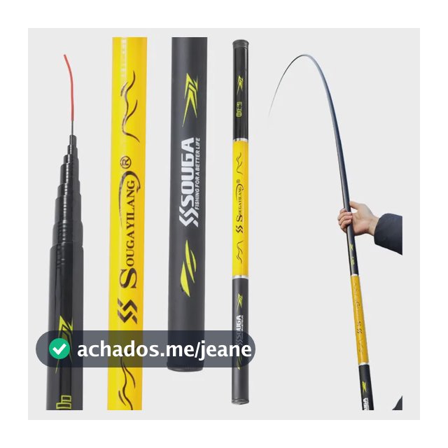 Vara Pesca Telescópica Fibra De Carbono 3,6m 4,50m E 5,4m