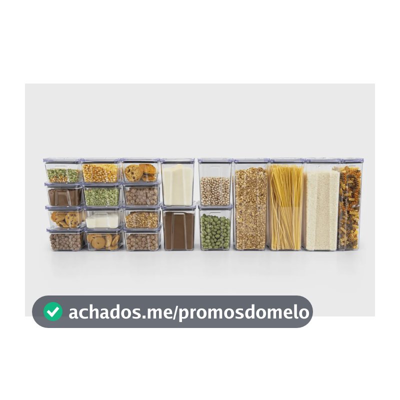 Kit 20 Pote Herméticos Empilháveis Porta Mantimento Rebirth