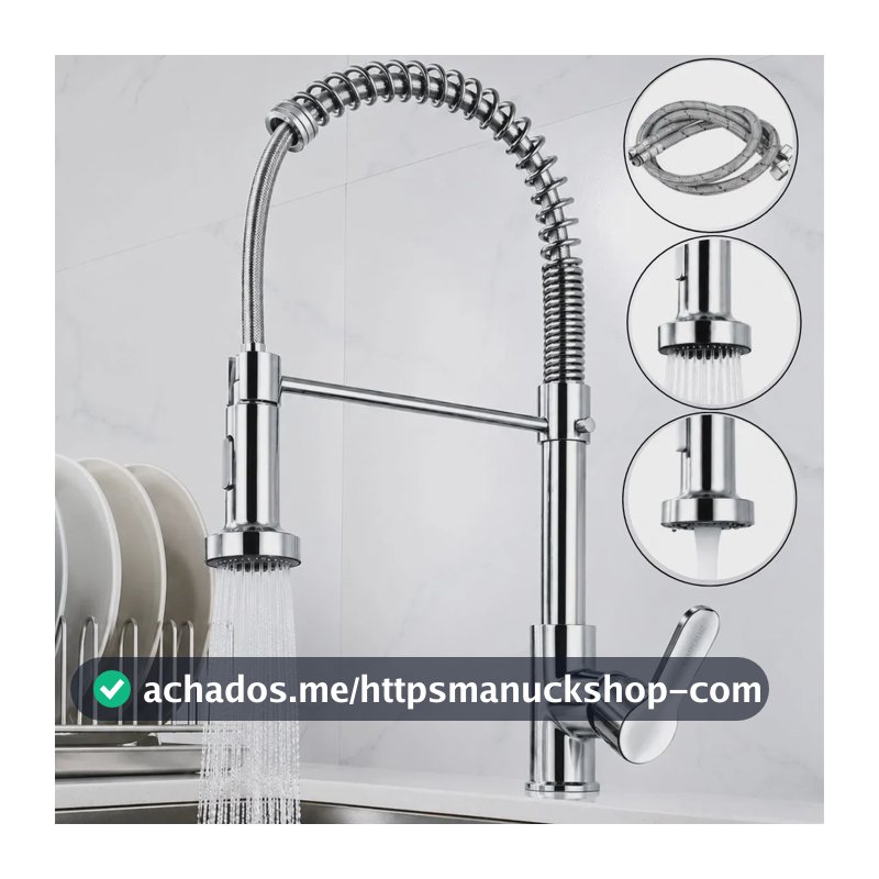 Torneira Cozinha Monocomando Gourmet da Camperluz com Bica Extensível para Pia Quente e Frio