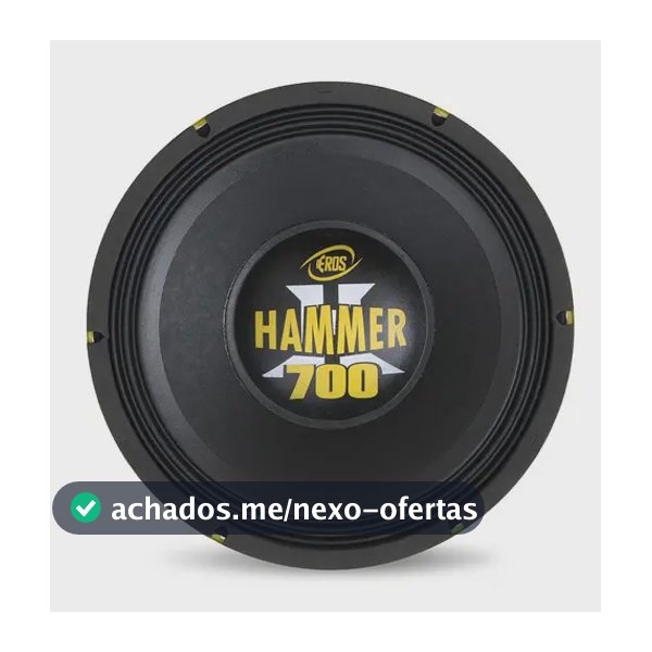 Alto Faltante Woofer 12 Eros E12 Hammer - 700 Wrms 4 Ohms Cor Preto