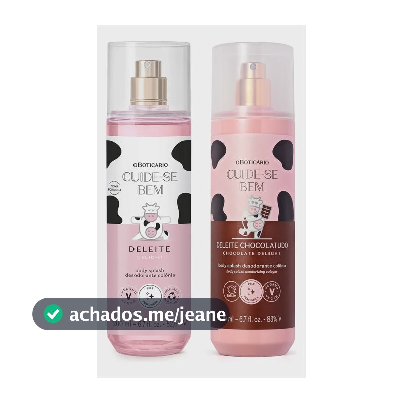 Combo Body Splash Cuide-se Bem: Deleite 200ml + Chocolatudo 200ml