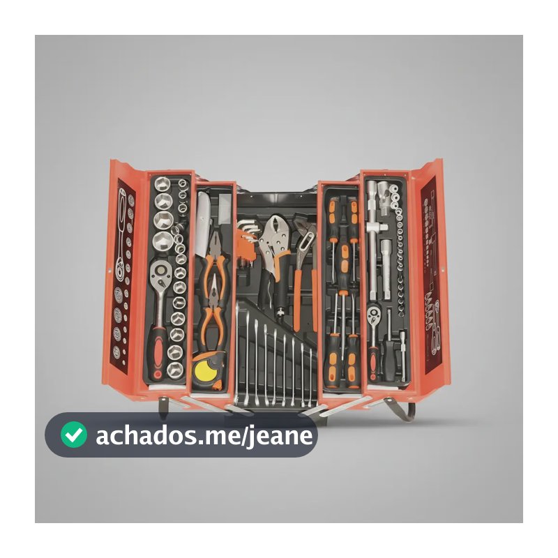 Caixa De Ferramenta Completa Kit 85 Peças Aço Crv Manutenção Vermelho