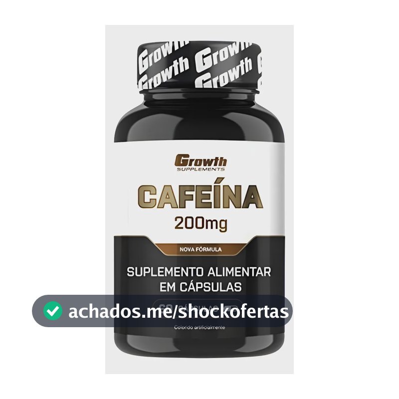 Cafeína 200mg (60 Caps) Termogênico Growth Supplements