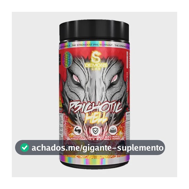 Pre Treino Psichotic Hell Frutas Vermelhas 300g - Demons Lab Frutas Vermelhas