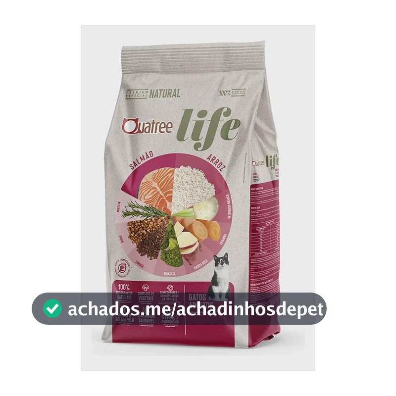 Ração Quatree Life Gatos Ad Salmão 10,1kg (sem Transgênicos)