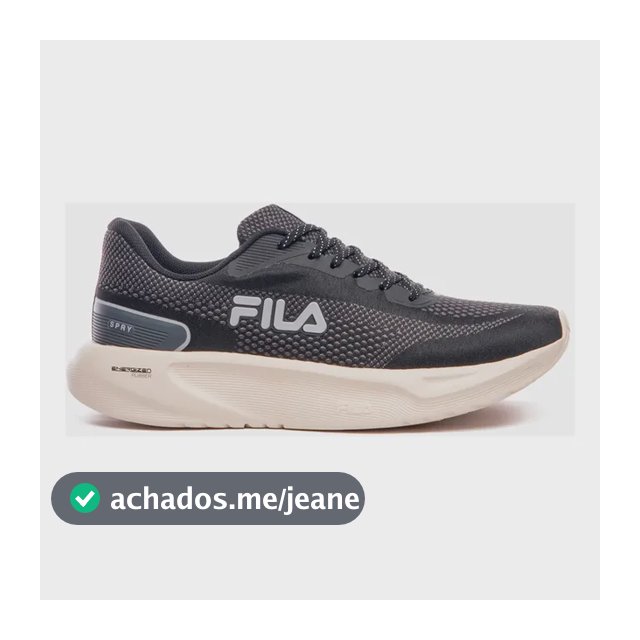 Tênis Fila Masculino Spry Esportivo Treino Corrida Academia Preto/grafite/cinza Mesh 39