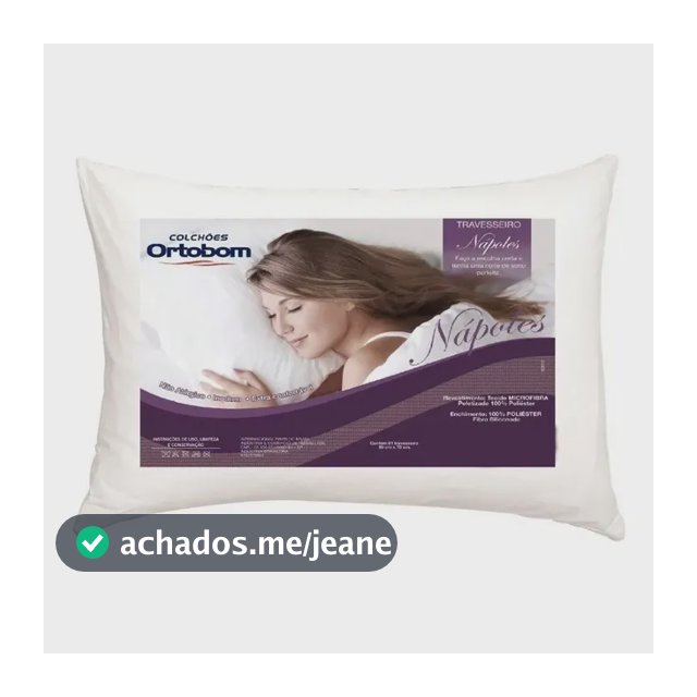 Travesseiro De Cabeça Ortobom Nápoles Inodoro 100% Conforto