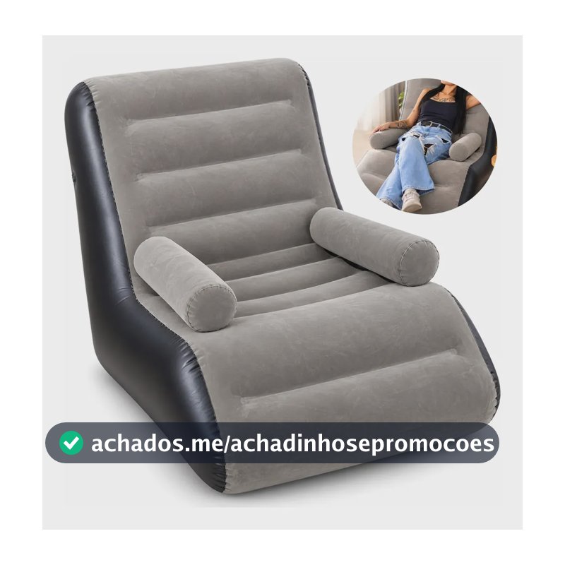 Sofá Poltrona Ultra Lounge Inflável Para Diversos Ambientes Marrom