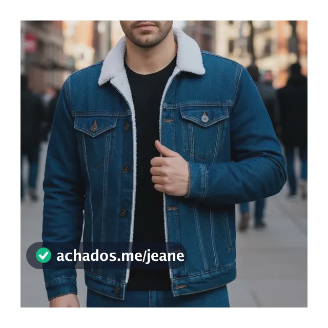 Jaqueta Jeans Masculina Forrada Grossa Pele Pelinho Lycra