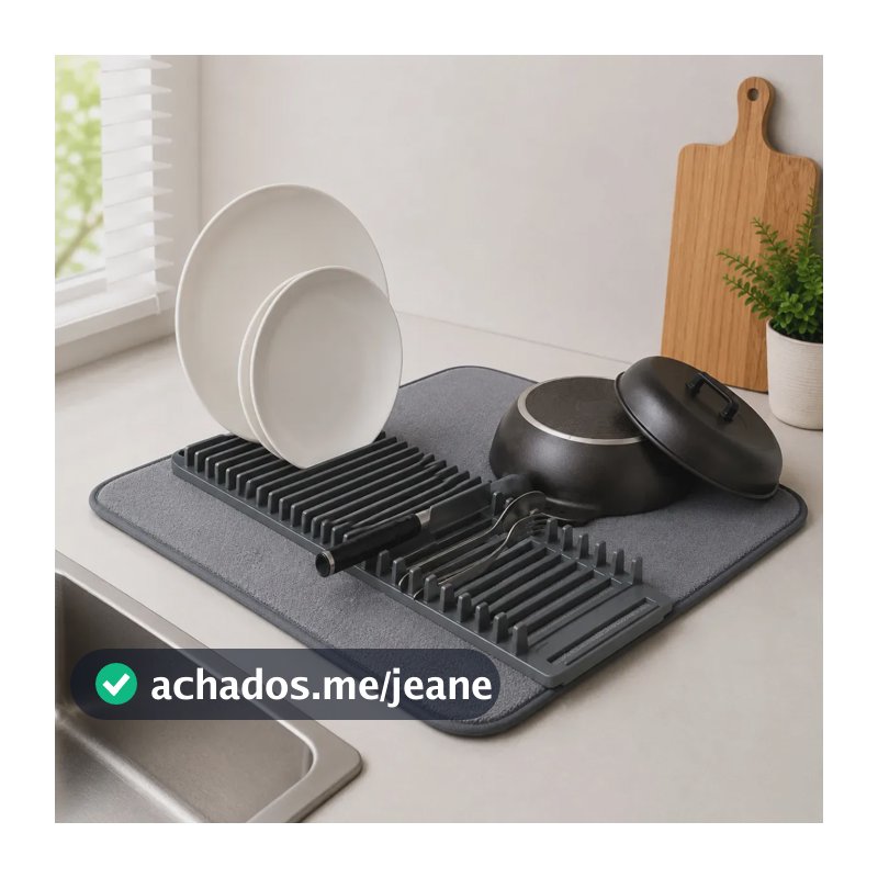 Escorredor De Pratos Microfibra Dobravel Pia Bancada Praticidade Decorales