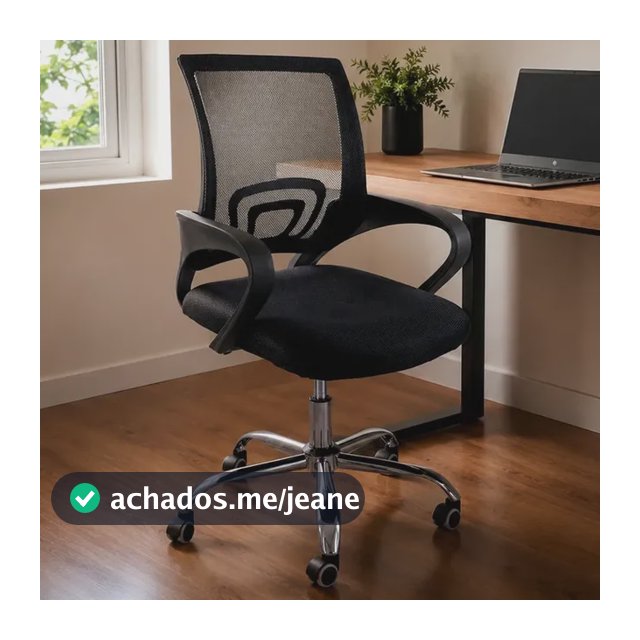 Cadeira De Escritorio Begonia Tela Mesh Ergonomica Giratoria Preto