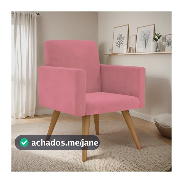 Poltrona Decorativa Nina Rose Rose Liso